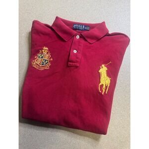 Polo Ralph Lauren Mens XXL Red Big Pony Crest Custom Slim Fit Polo Shirt
